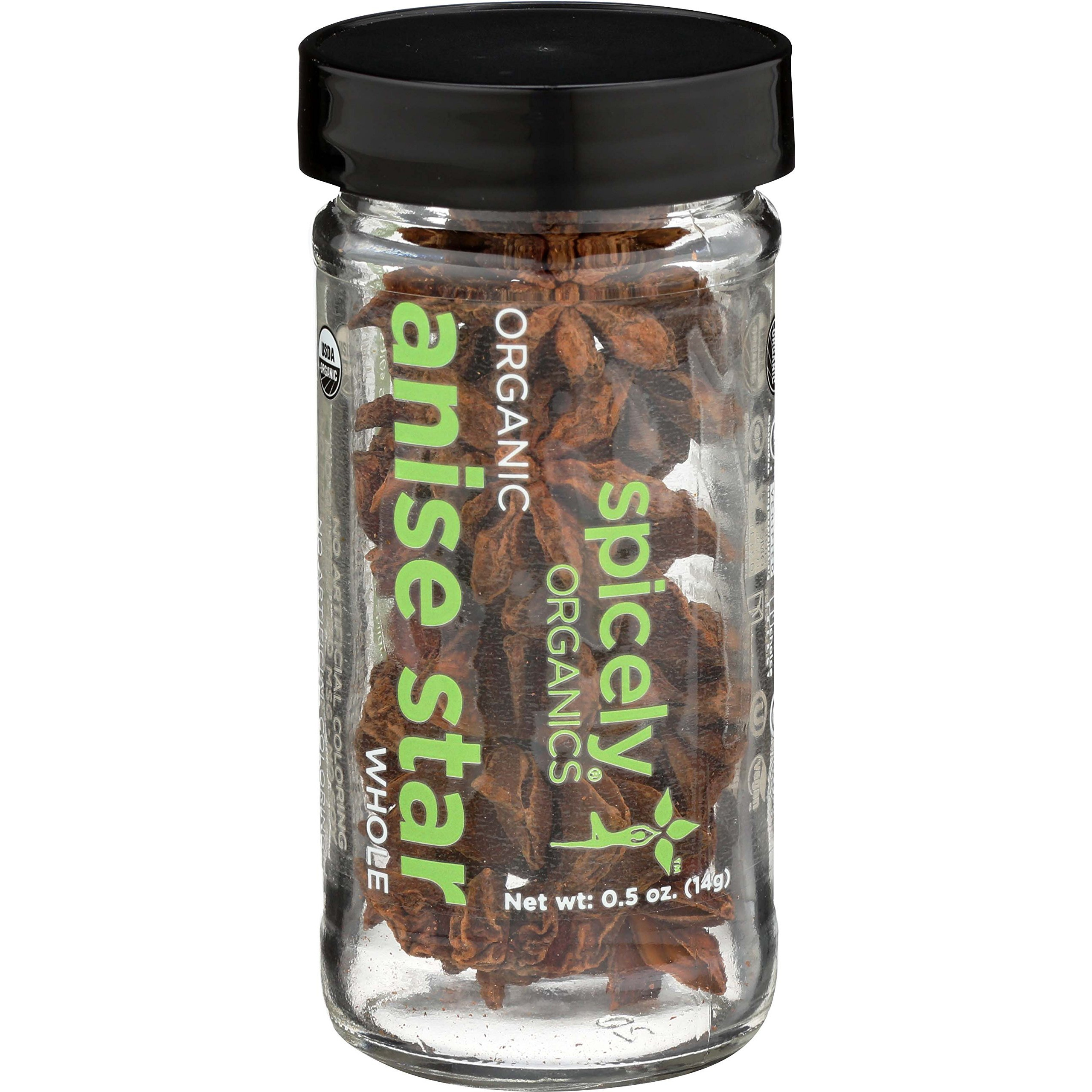 Spicely Organic Anise Star Whole 0.50 Ounce Jar Certified Gluten Free