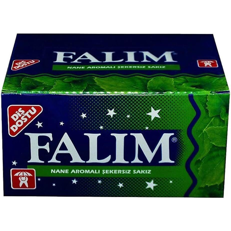 Falim Sugarless Plain Gum Individually Wrapped, Mint Flavored, 100 Piece