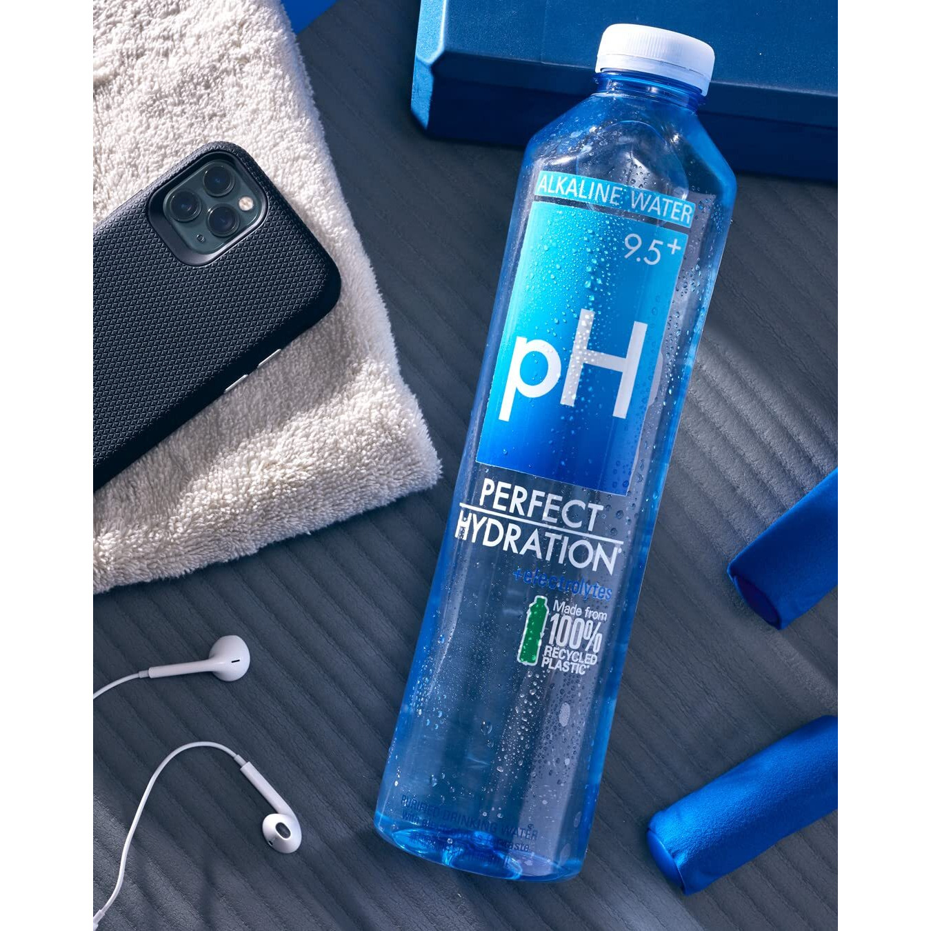 Perfect Hydration 9.5+ Ph Alkaline Drinking Water | 100% Recycled Bottles | Electrolyte Minerals For Taste | 12 Pack - 1 Liter (33.8 Oz)