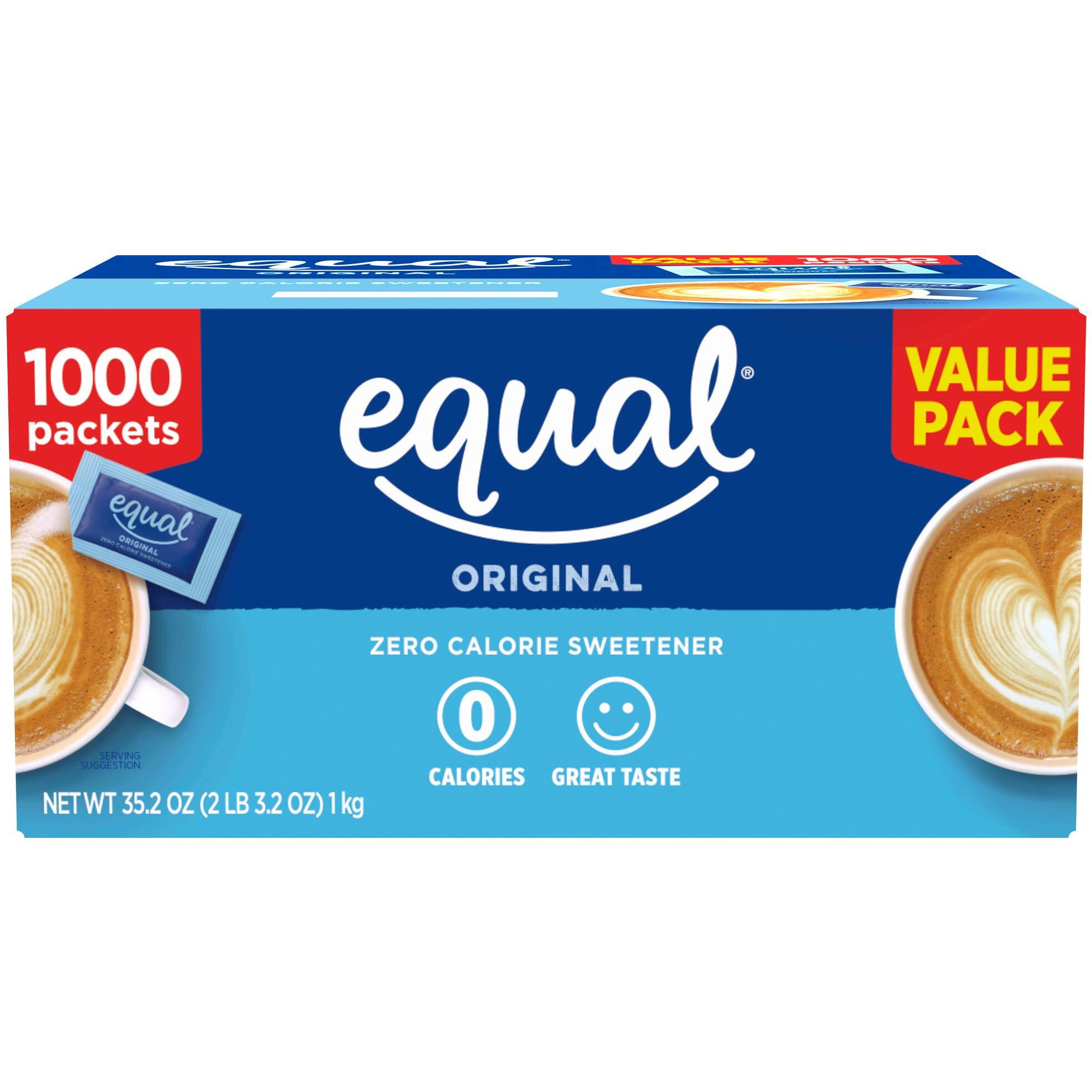 Equal 0 Calorie Sweetener, Aspartame And Acesulfame-K Sweetener Packets, Zero Calorie Sugar Alternative, Erythritol Free, 1000 Ct (Pack Of 1)