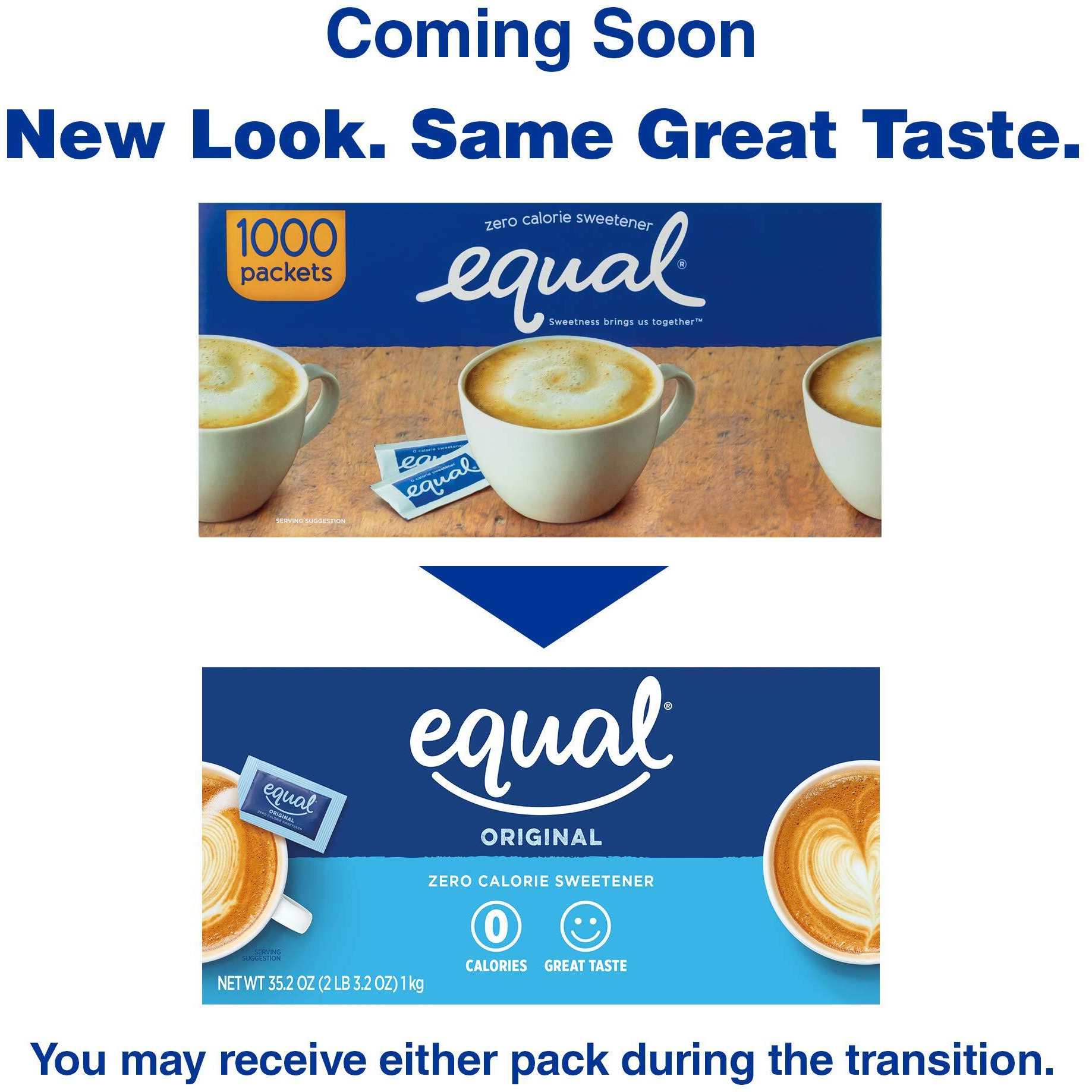 Equal 0 Calorie Sweetener, Aspartame And Acesulfame-K Sweetener Packets, Zero Calorie Sugar Alternative, Erythritol Free, 1000 Ct (Pack Of 1)
