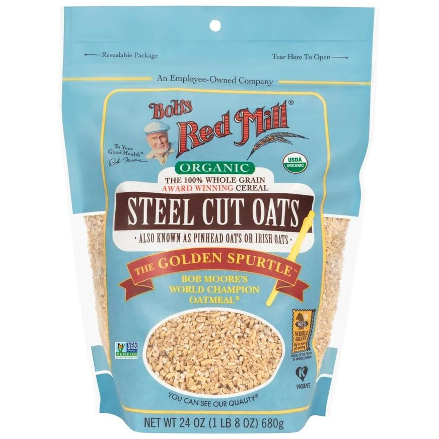 Bob's Red Mill Organic Steel Cut Oats, 24Oz (Pack Of 1) - Non Gmo, Whole Grain, Vegan, Kosher