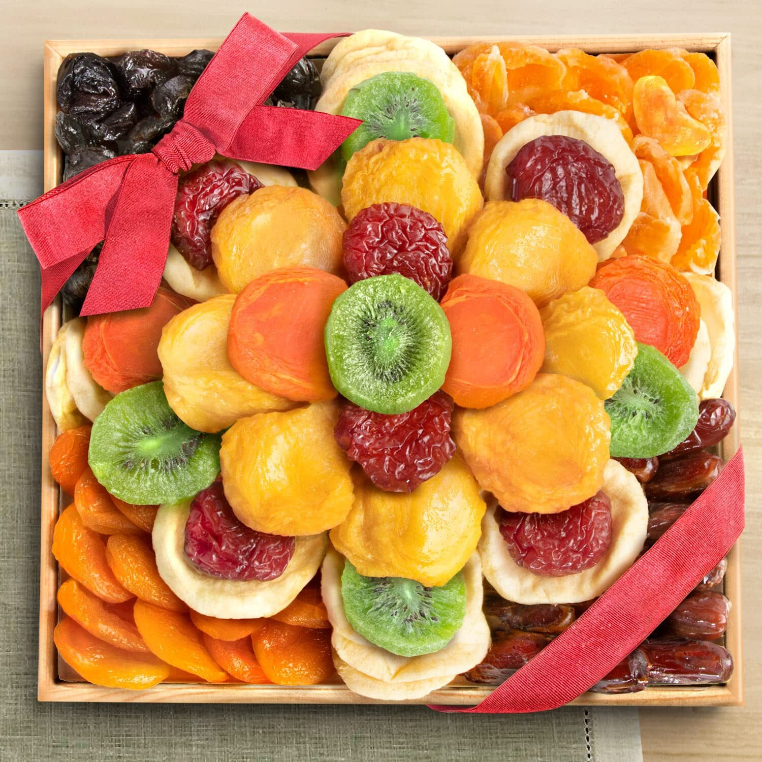 A Gift Inside Sweet Bloom Dried Fruit Deluxe Tray Basket Arrangement For Holiday Birthday Healthy Snack Business Kosher