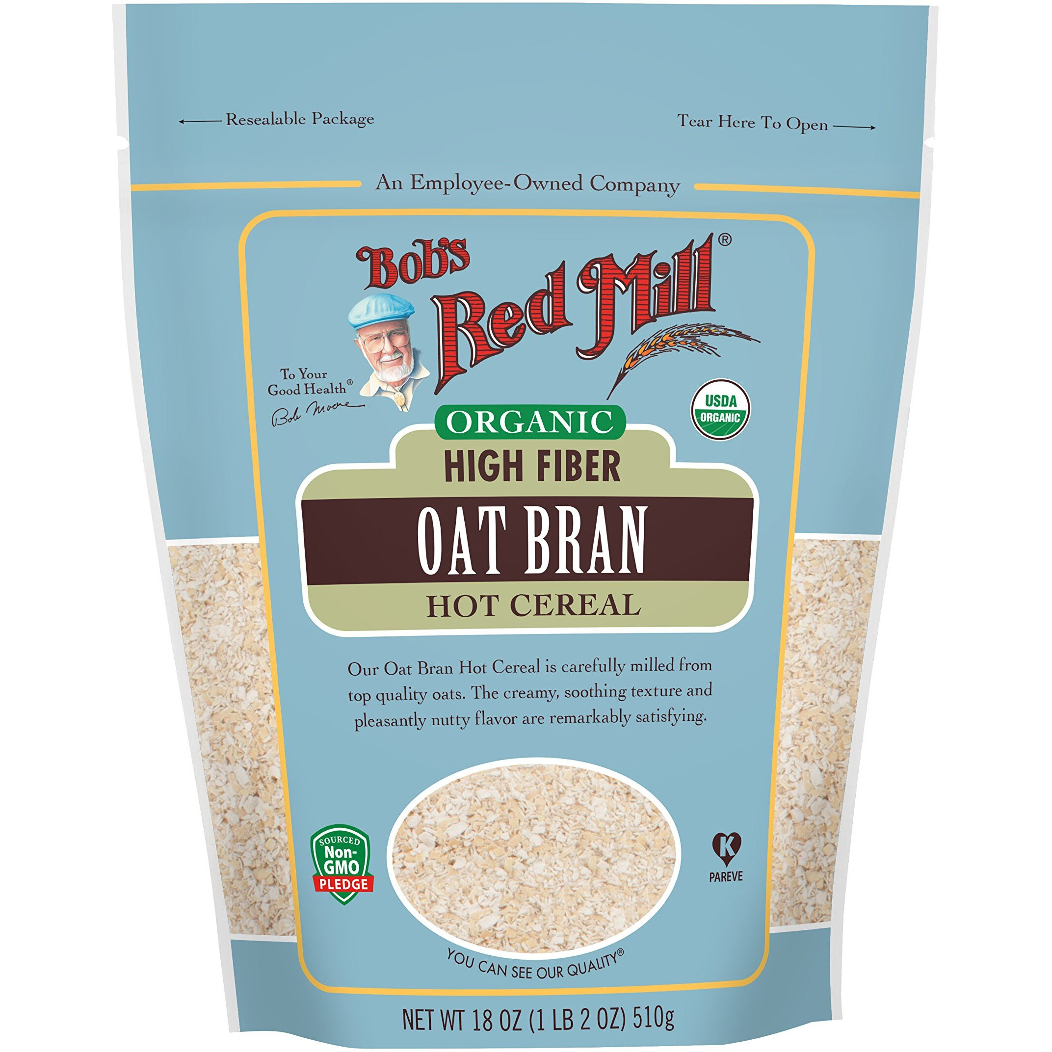 Bob's Red Mill Organic High Fiber Oat Bran Hot Cereal, 18-Ounce