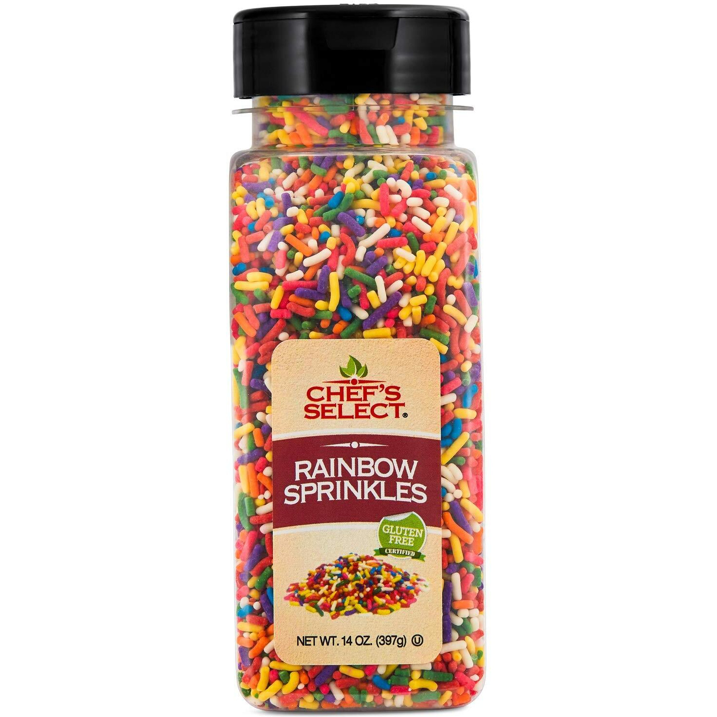 Chefs Select Decorative Rainbow Sprinkles Jimmies 14Oz | Value Size | Gluten Free Certified