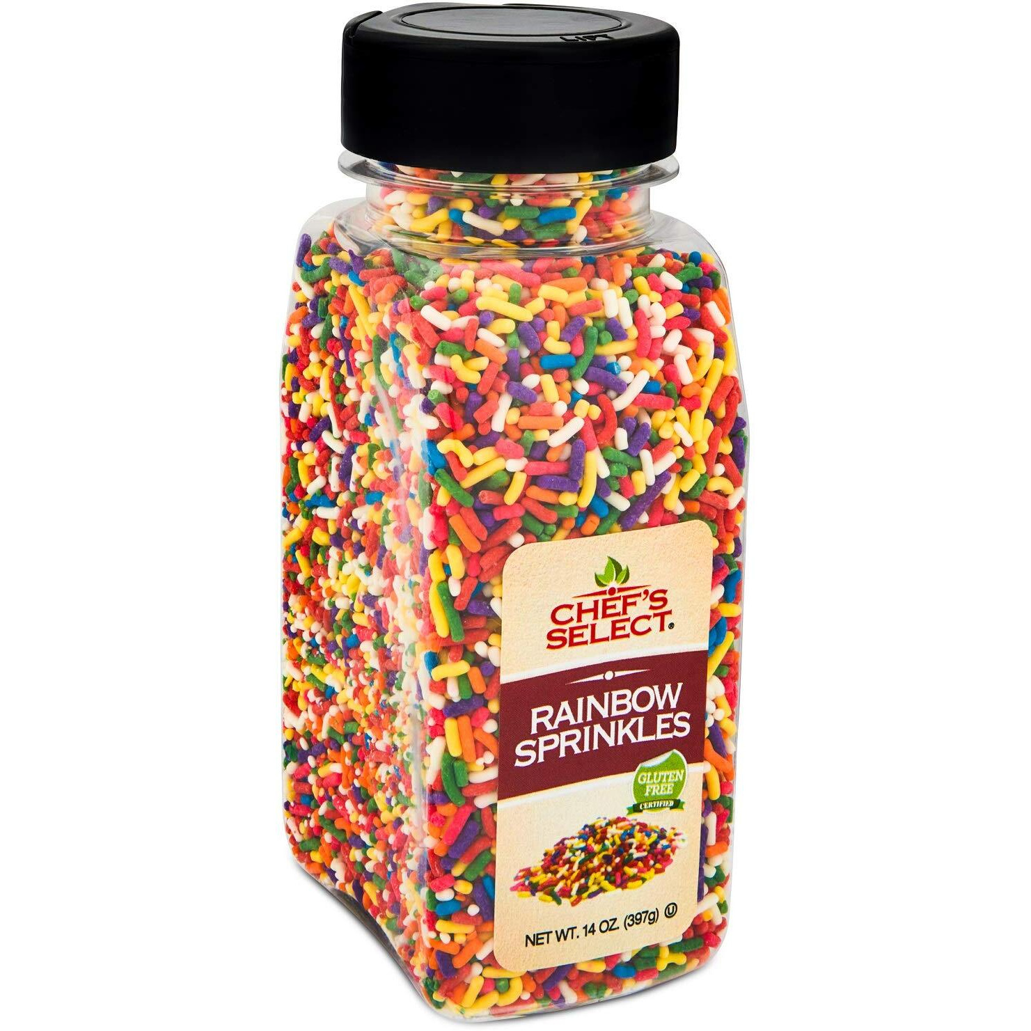 Chefs Select Decorative Rainbow Sprinkles Jimmies 14Oz | Value Size | Gluten Free Certified