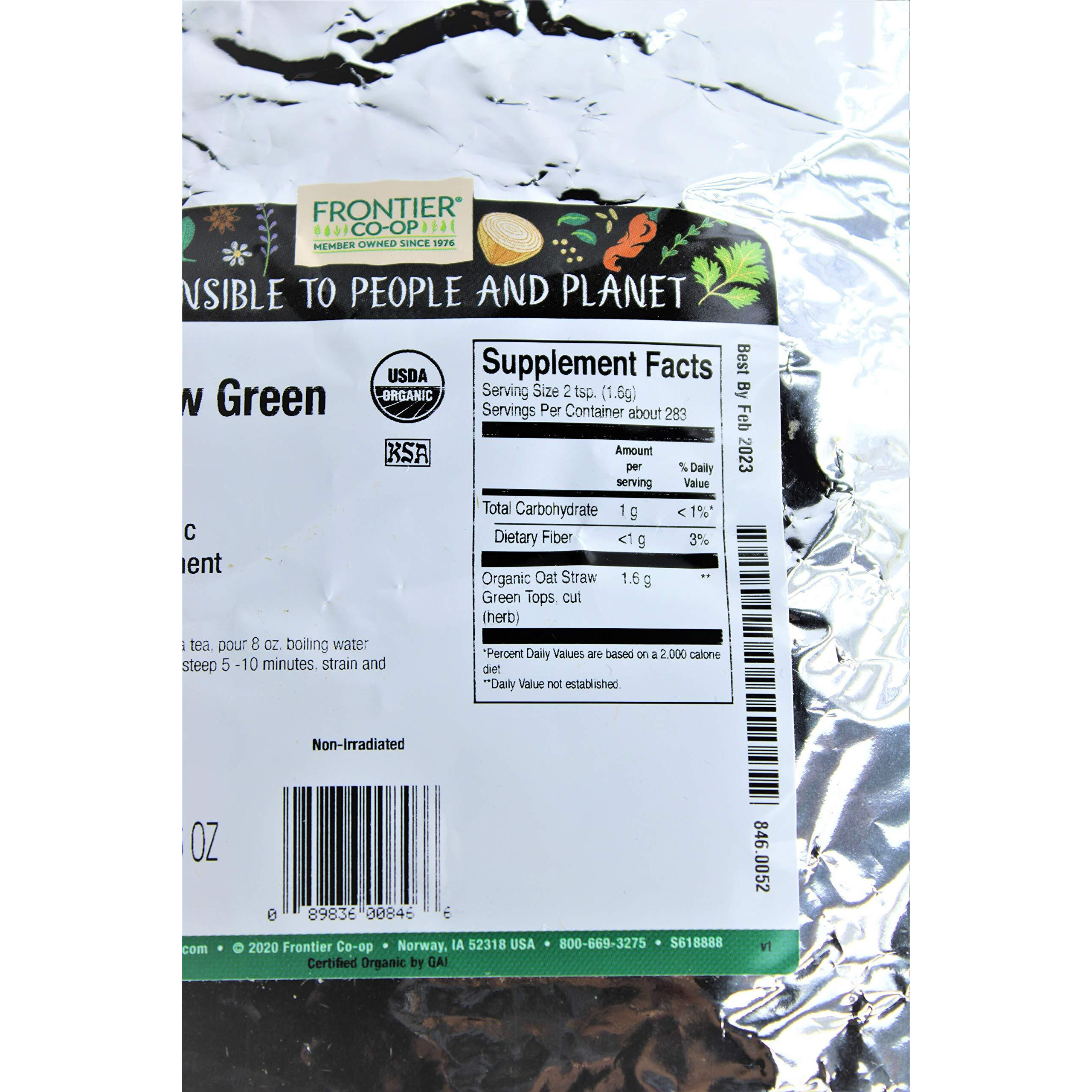 Frontier Co-Op Organic Cut & Sifted Oatstraw Green Tops 1Lb