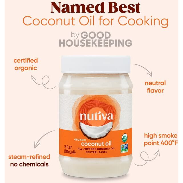Nutiva Organic Steam Refined Oil, Coconut, 128 Fl Oz