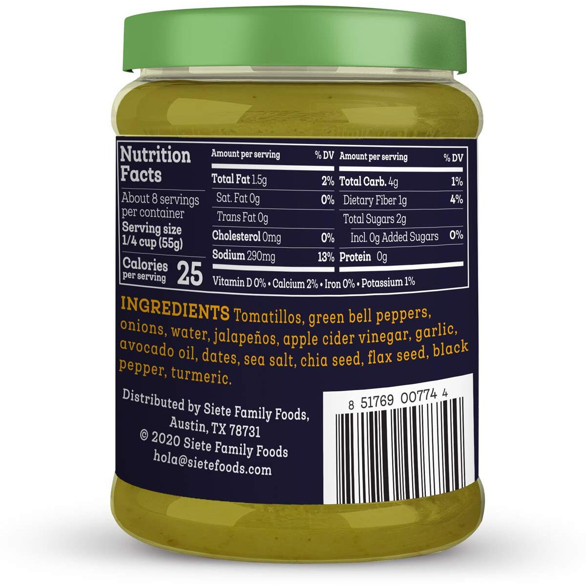 Siete Sauce Enchilada Green 15 Oz