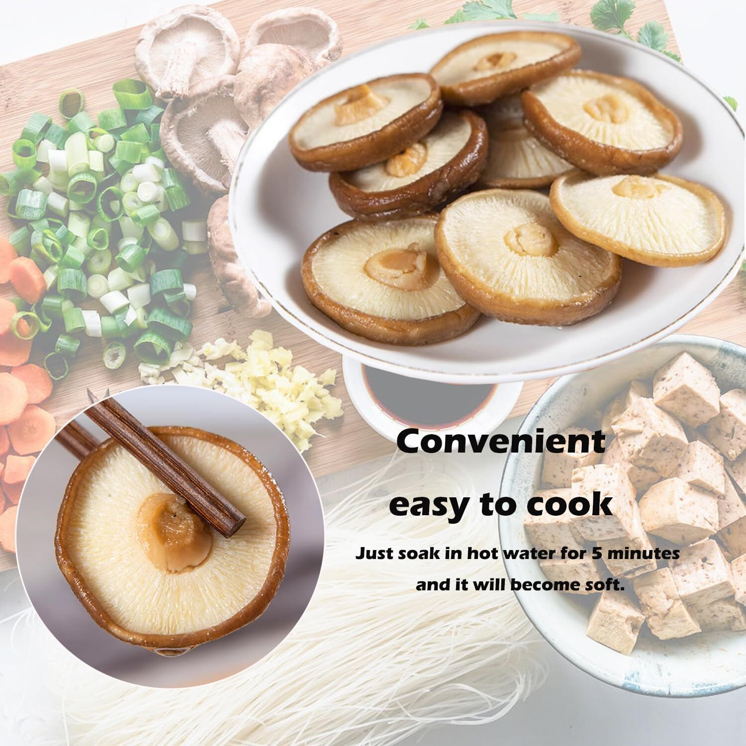 Vigorous Mountains Dried Shiitake Mushrooms For Cooking, Pure Aroma Thin Cap Without Stem, Rehydrate Quickly, Soft Texture Dry Mushrooms Shiitake Perfect For Summer Barbecue, 3.53 Oz