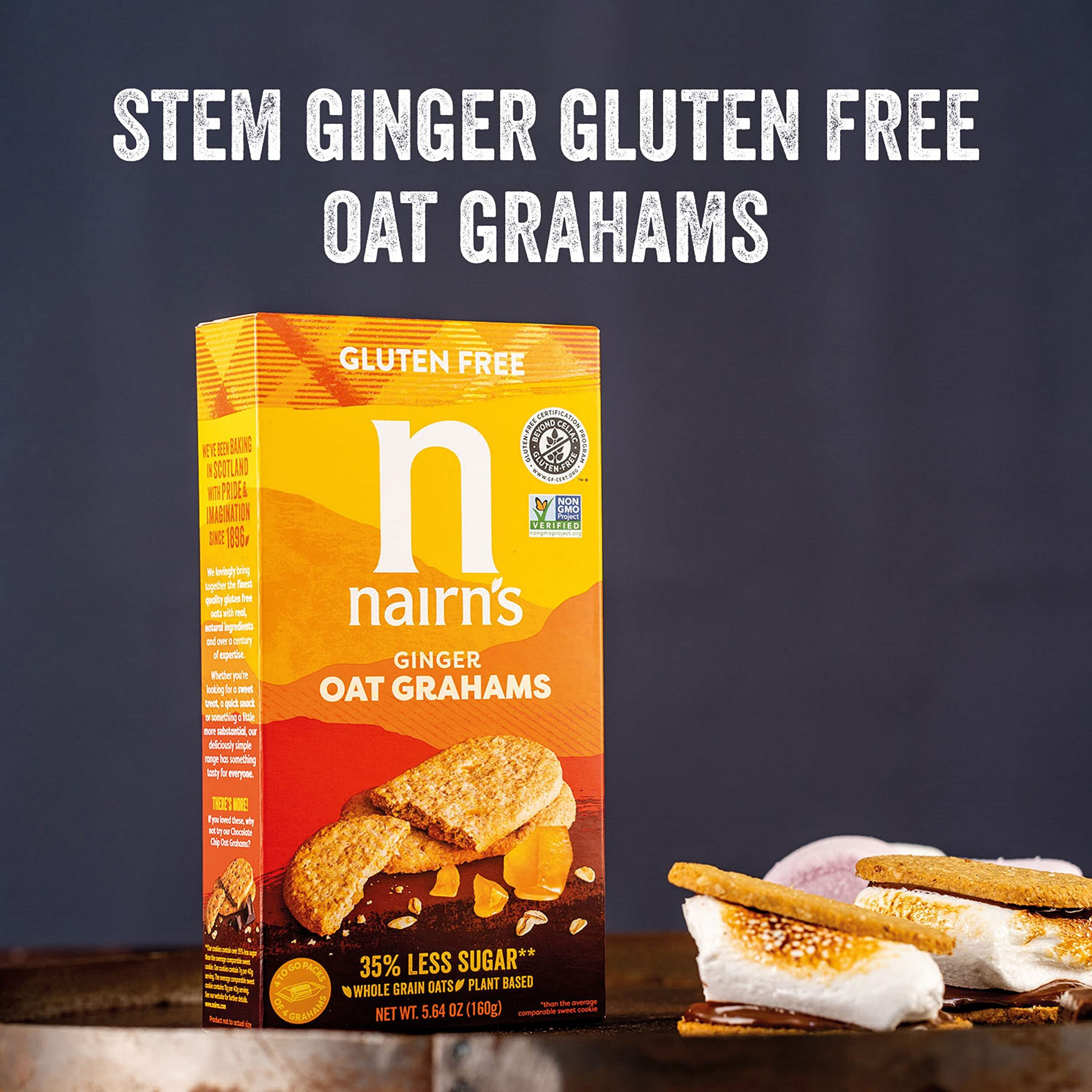 Nairn's Gluten Free Stem Ginger Snack Grahams Vegan Friendly, Pack Of 6