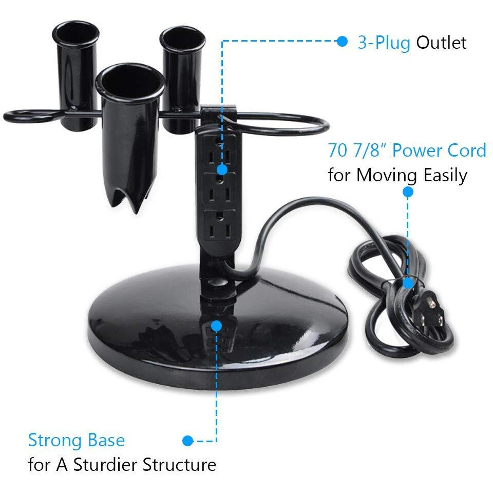 Byootique Tabletop Blow Dryer Hair Iron Holder Salon Appliance Stand With 3 Outlets For Stylist Hot Tool Straightener