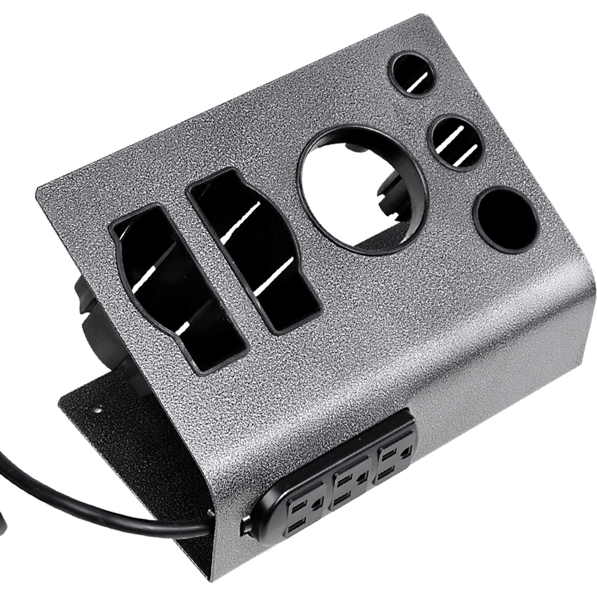 Byootique 6-Hole Tabletop Blow Dryer & Hair Iron Holder Salon Appliance Stand With 3 Outlets Hair Tool Organizer Hot Tools Organizer For Stylist Straightener Bathroom Supplies