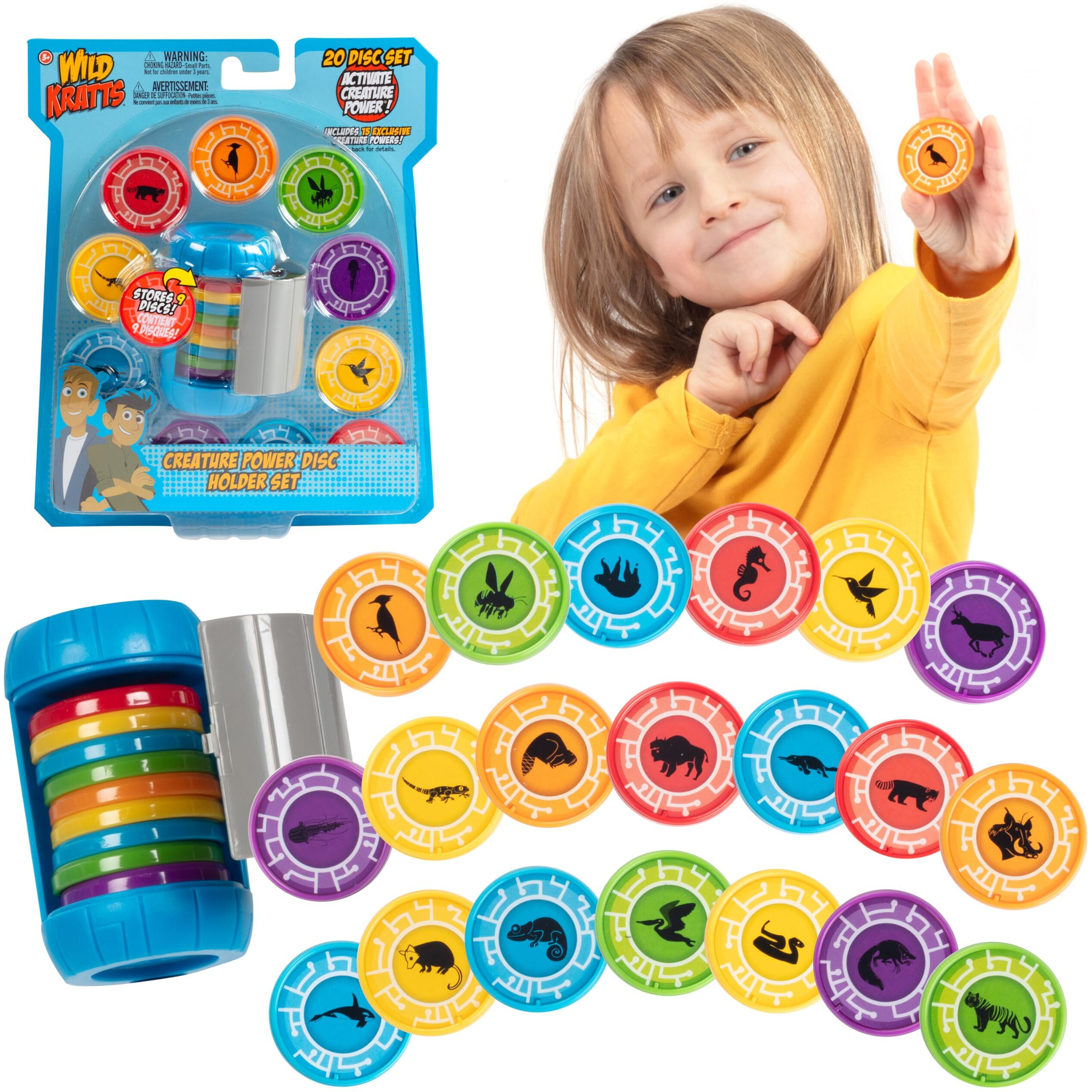 Wild Kratts Martin Kratt Creature Power Disc Holder Set With 20 Discs - Officially Licensed - Figure Toy For Pretend & Dress Up Play - Includes 15 Exclusive Collectables - Great Gift For Kids