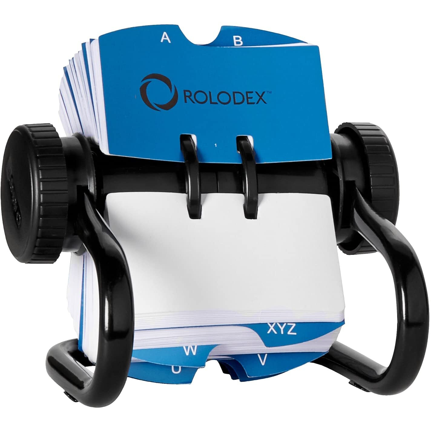 Rolodex Open Metal Single Rotary File, 2 1/4" X 4", 500 Cards, Black