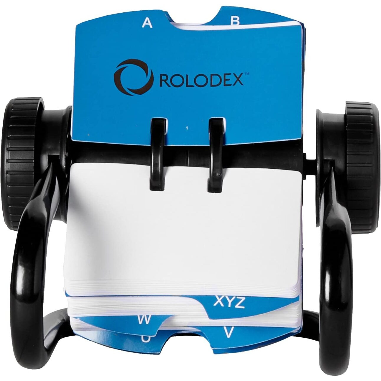 Rolodex Open Metal Single Rotary File, 2 1/4" X 4", 500 Cards, Black