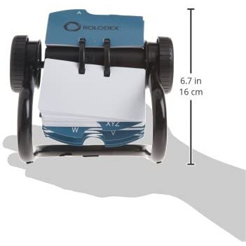 Rolodex Open Metal Single Rotary File, 2 1/4" X 4", 500 Cards, Black