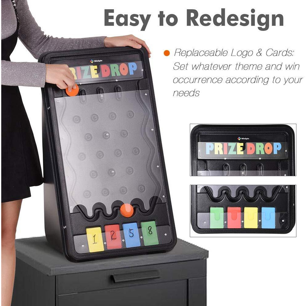 Winspin Mini Tabletop Prize Drop Board Game Foldable Stand With 8 Playing Pucks For Live Stream Carnival Party Trade Show, (25&quotX14")