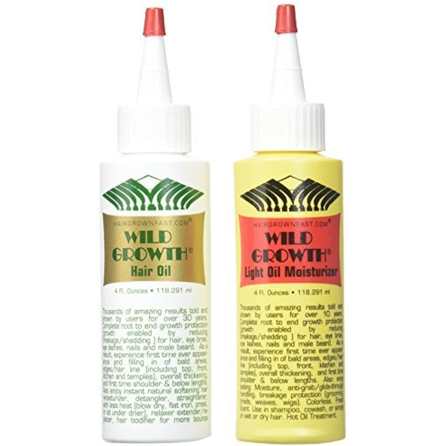 Wild Growth Set (Hair Oil 4 Oz + Light Oil Moisturizer 4 Oz)