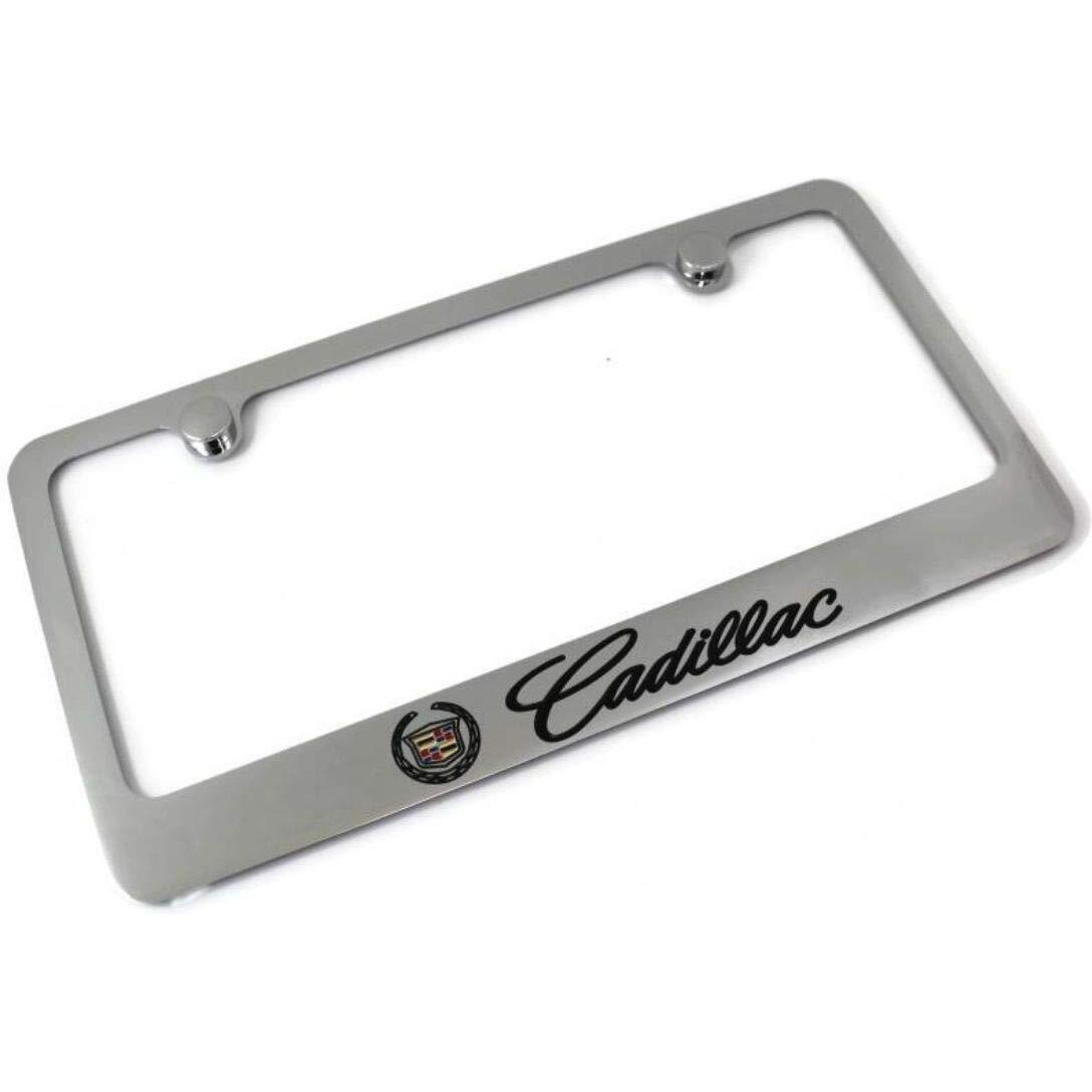 Cadillac Logo Chrome Solid Brass License Frame, Official Licensed