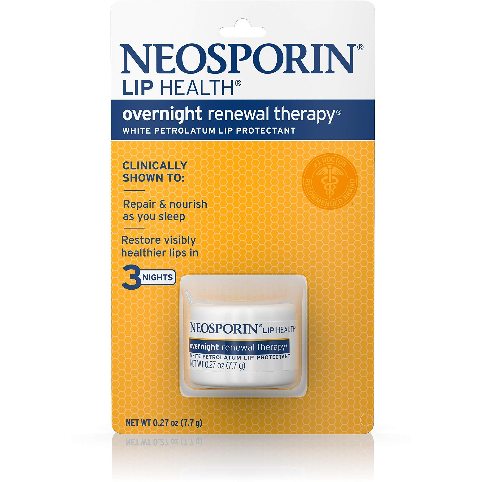 Neosporin Lip Health Overnight Healthy Lips Renewal Therapy Petrolatum Lip Protectant, 0.27Oz. (Pack Of 2)