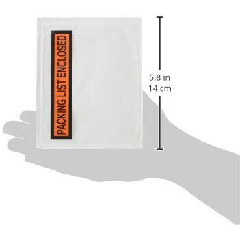 1000 Pieces 4.5X5.5" Clear With &quotPacking List Enclosed" Printing Pouch Envelope Bag For Invoice Packing Slip