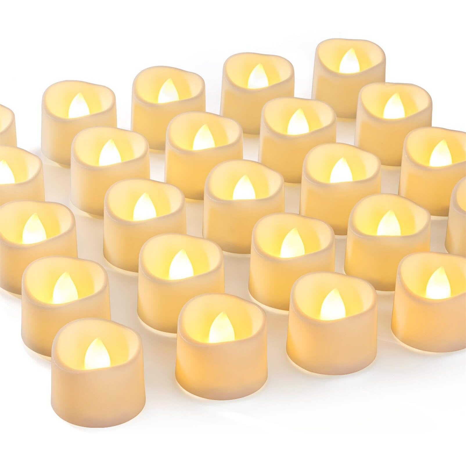 Homemory 72-Pack Novelty Flickering Flameless Tea Lights, 200+Hours Battery Operated, Fake Electric Led Votive Candles For Small Wedding Table Centerpieces, Proposals, Anniversaries