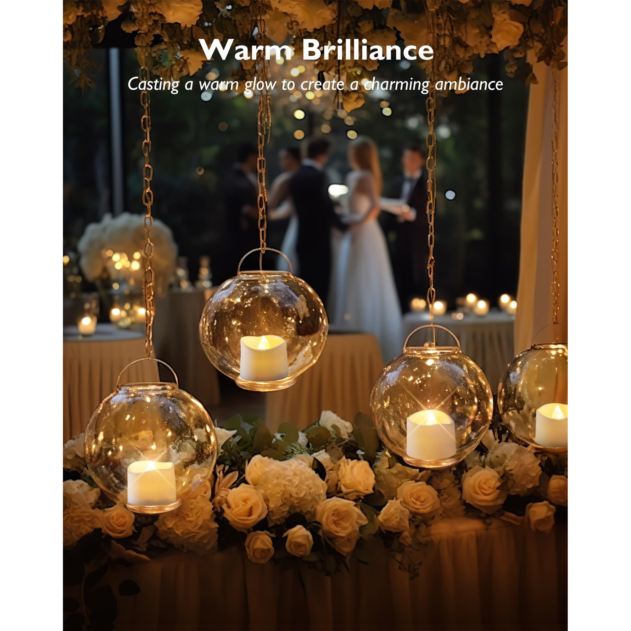 Homemory 72-Pack Novelty Flickering Flameless Tea Lights, 200+Hours Battery Operated, Fake Electric Led Votive Candles For Small Wedding Table Centerpieces, Proposals, Anniversaries