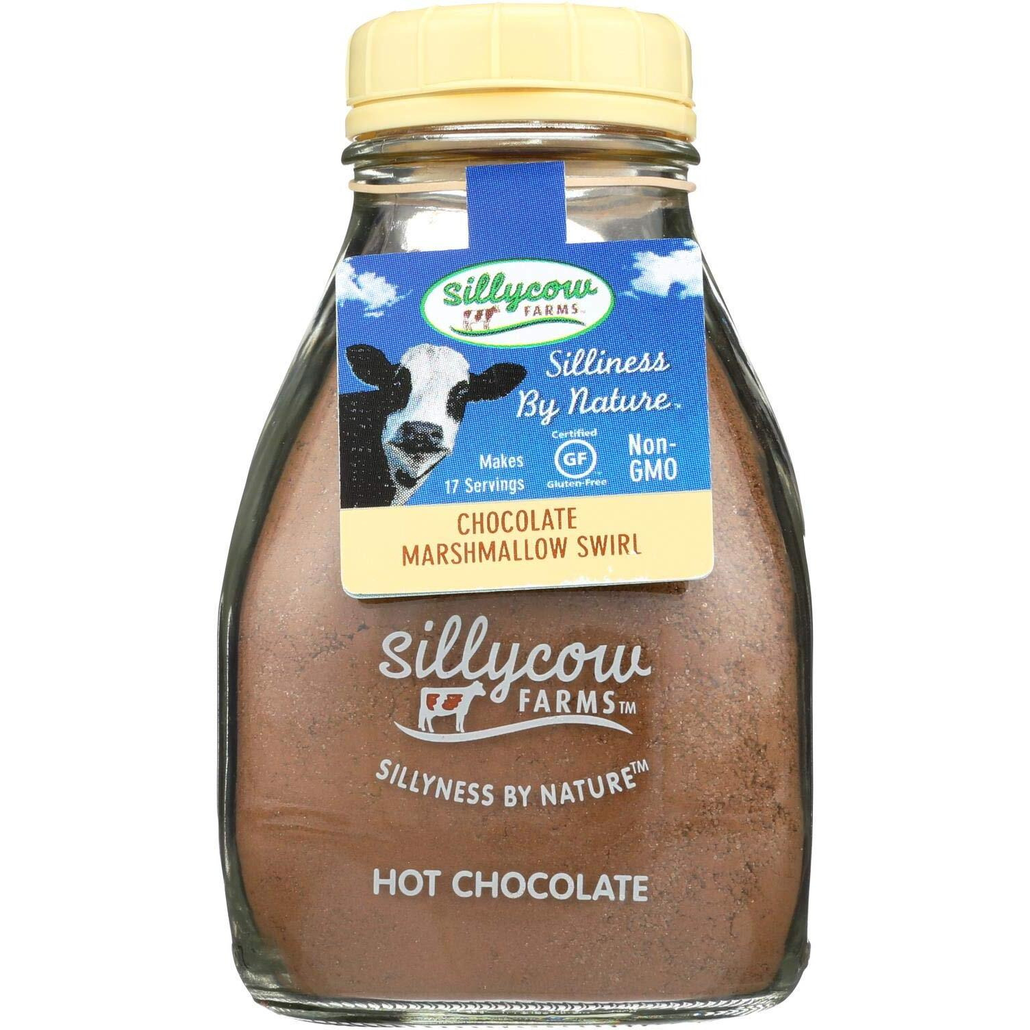 Sillycow Farms Marshmallow Swirl Hot Chocolate | Gluten-Free | Non-Gmo | Hot Cocoa Mix With Dutch Processed Cocoa Powder | Made With Real Ingredients | 16.9 Oz Glass Bottle (Pack Of 1)