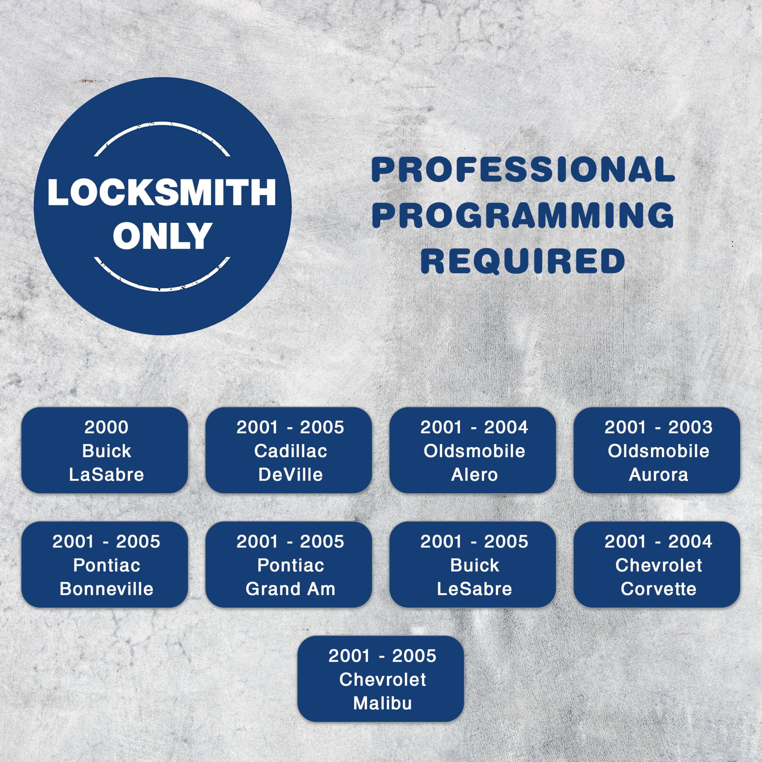 2X Keylessoption Key Fob Replacement For 2001 2002 2003 2004 2005 Buick Cadillac Chevrolet Chevy Oldsmobile Pontiac Remote, 4-Button 25695954, Locksmith Required