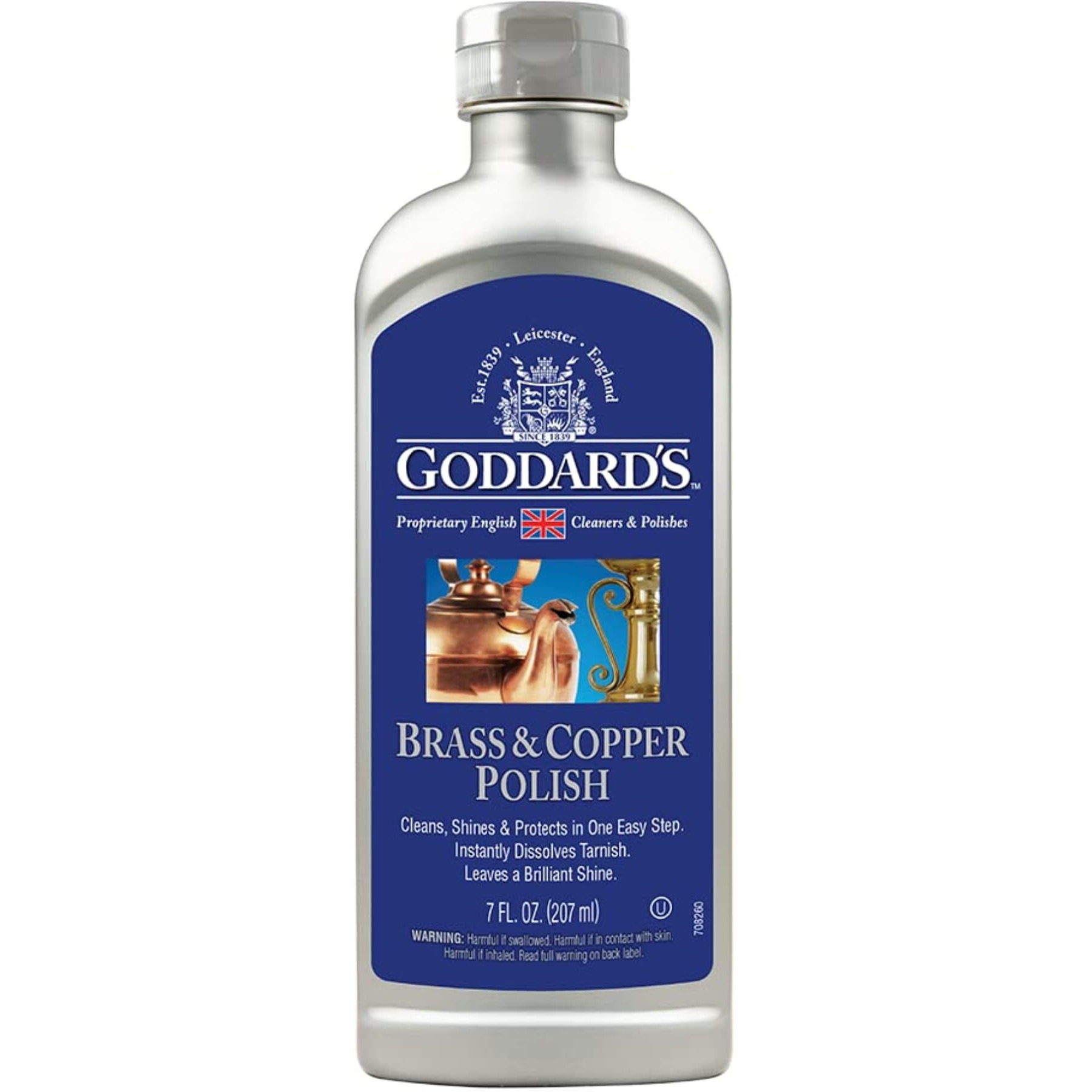 Goddard's Copper & Brass Polish, Copper Cleaner & Brass Cleaner For Long-Lasting Shine, Metal Polish For Pewter, Chrome & More, Metal Polishing Compound (7Oz)
