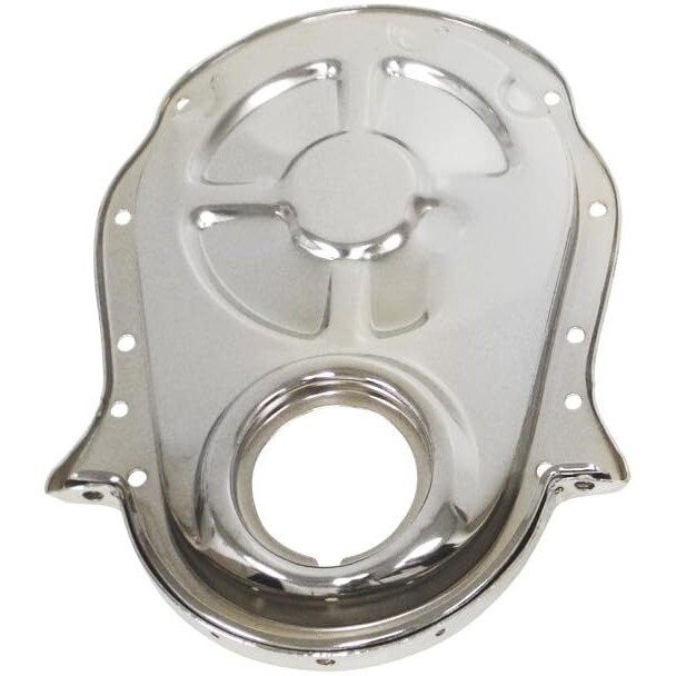Compatible/Replacement For Chevy Big Block 396-402-427-454 Steel Timing Chain Cover Set W/Timing Tab - Chrome