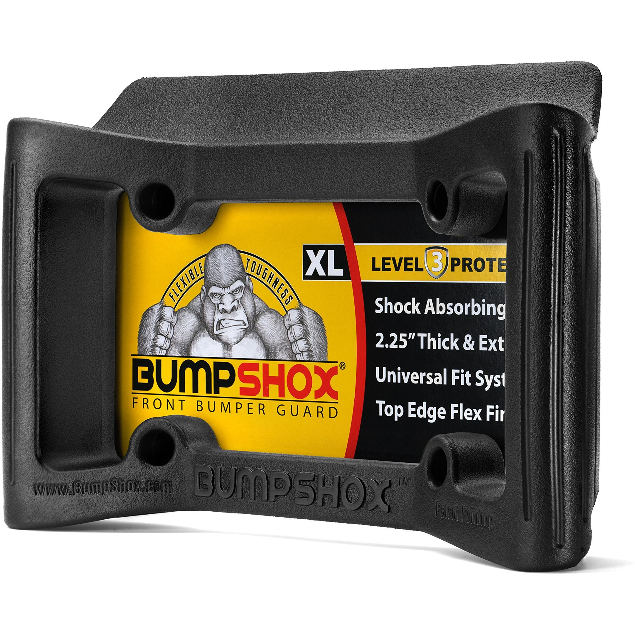 Bumpshox - The Original Front Bumper Guard & Front Bumper Protection License Plate Frame. Tougher Than Steel (Bumpshox Xl (2.25&quot Thick))