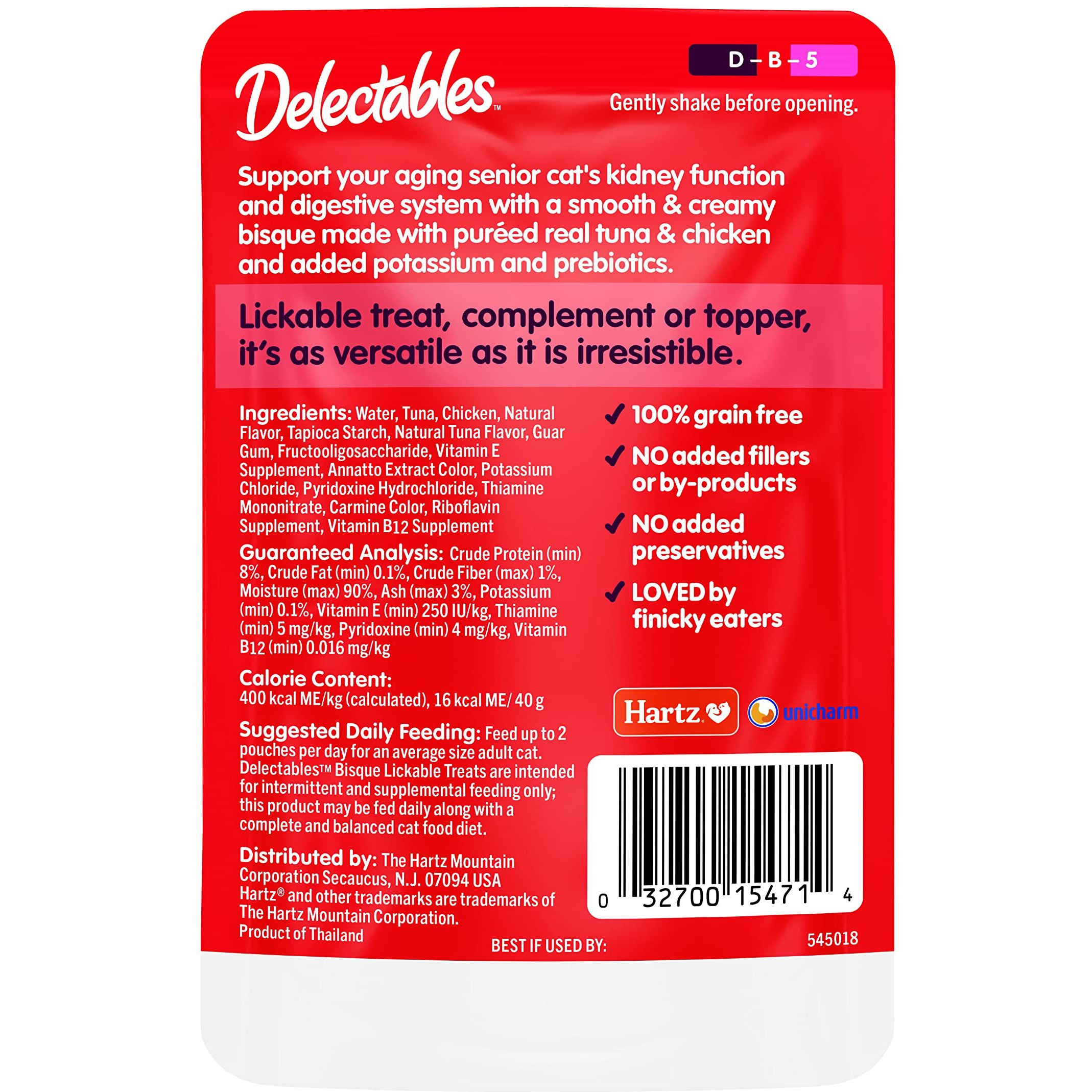 Delectables Lickable Wet Cat Treats - Tuna & Chicken, 1.4 Ounce (Pack Of 12)