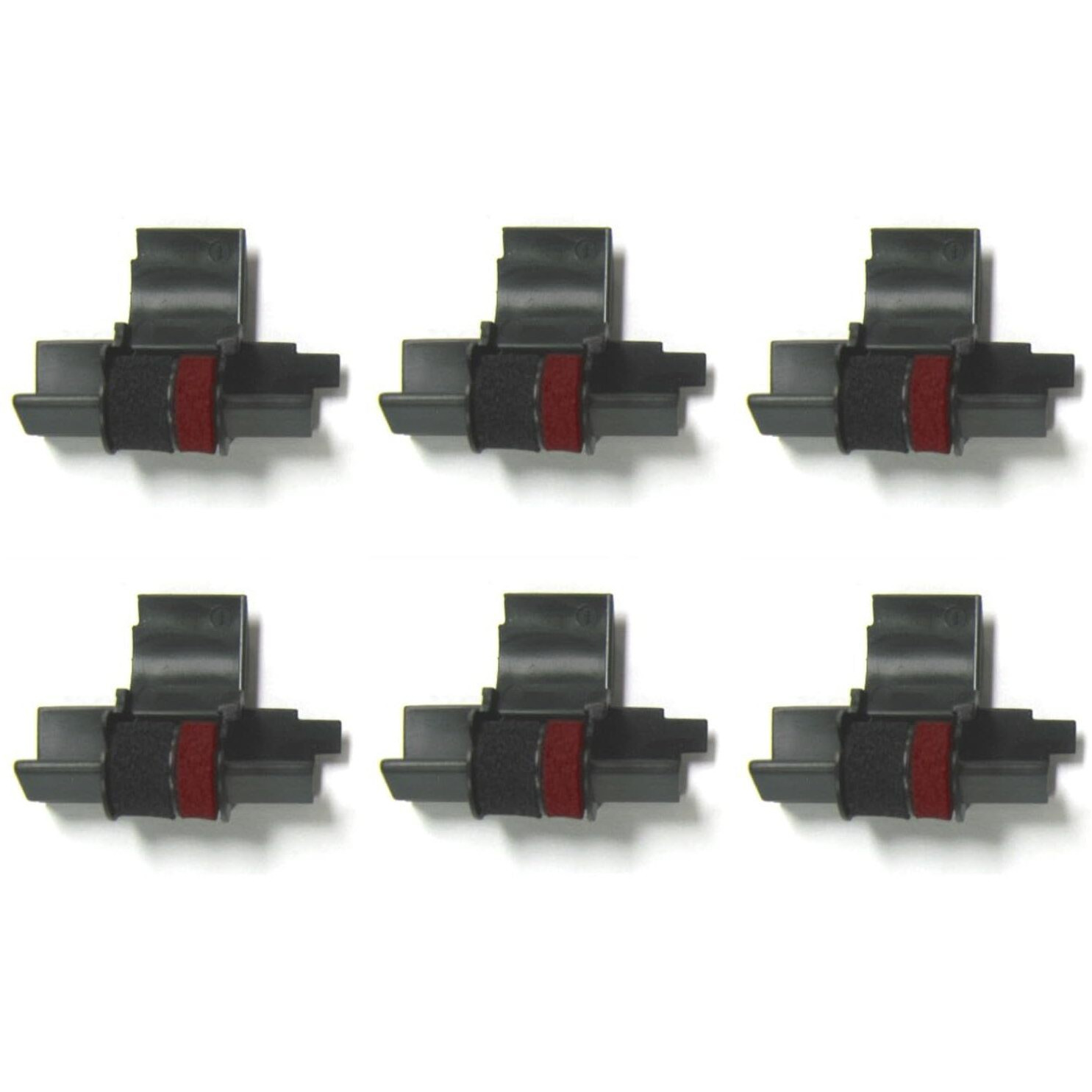 (6 Pack) Compumatic Compatible/Replacement Calculator Ink Roller, Black/Red Ir-40T, For Casio Hr-300Rc Hr-200Rc Hr-170Rc Hr-150Rc Hr-100Rc Hr-100Tm Hr-150Tm And More