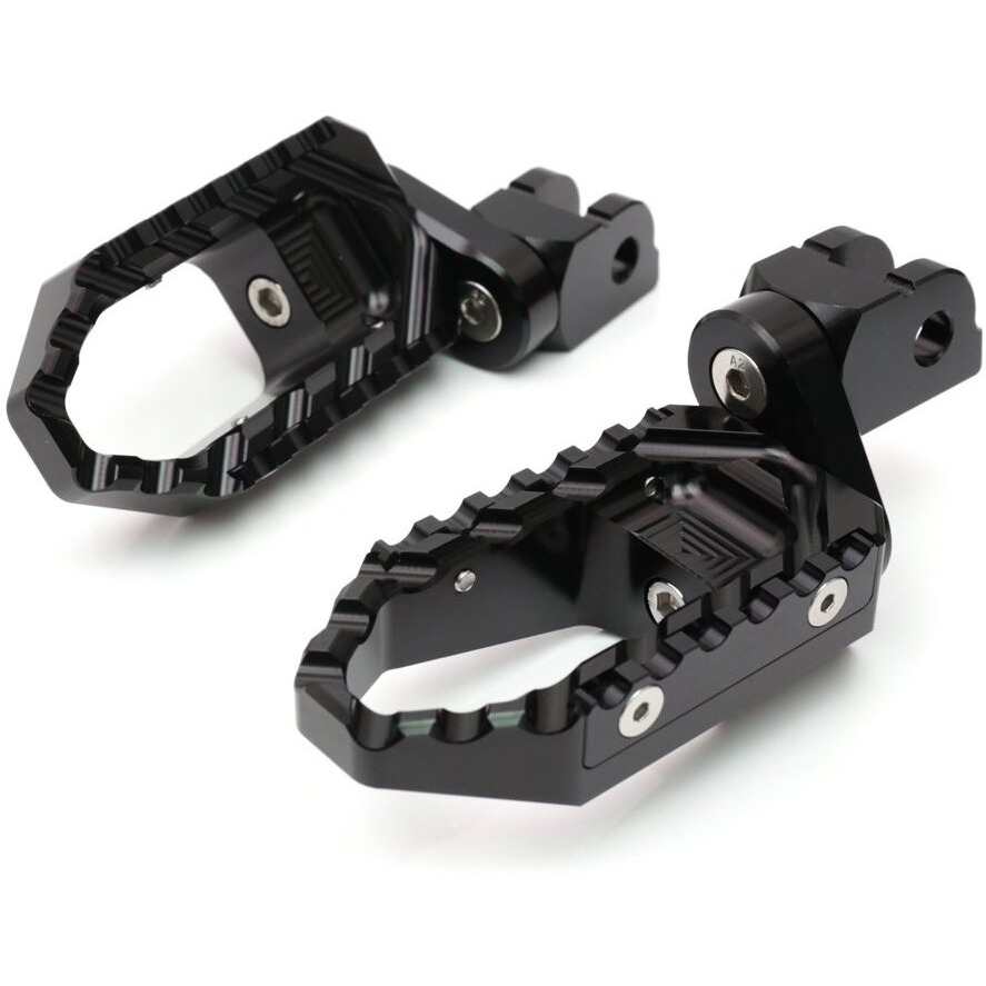 Mc Motoparts Black Cnc 25Mm Adjustable Riser Front Touring Foot Pegs Compatible With Nc 700 S/X 12-16 Nc750X Nc750S 16-19 20 21 22 23 Nc 750