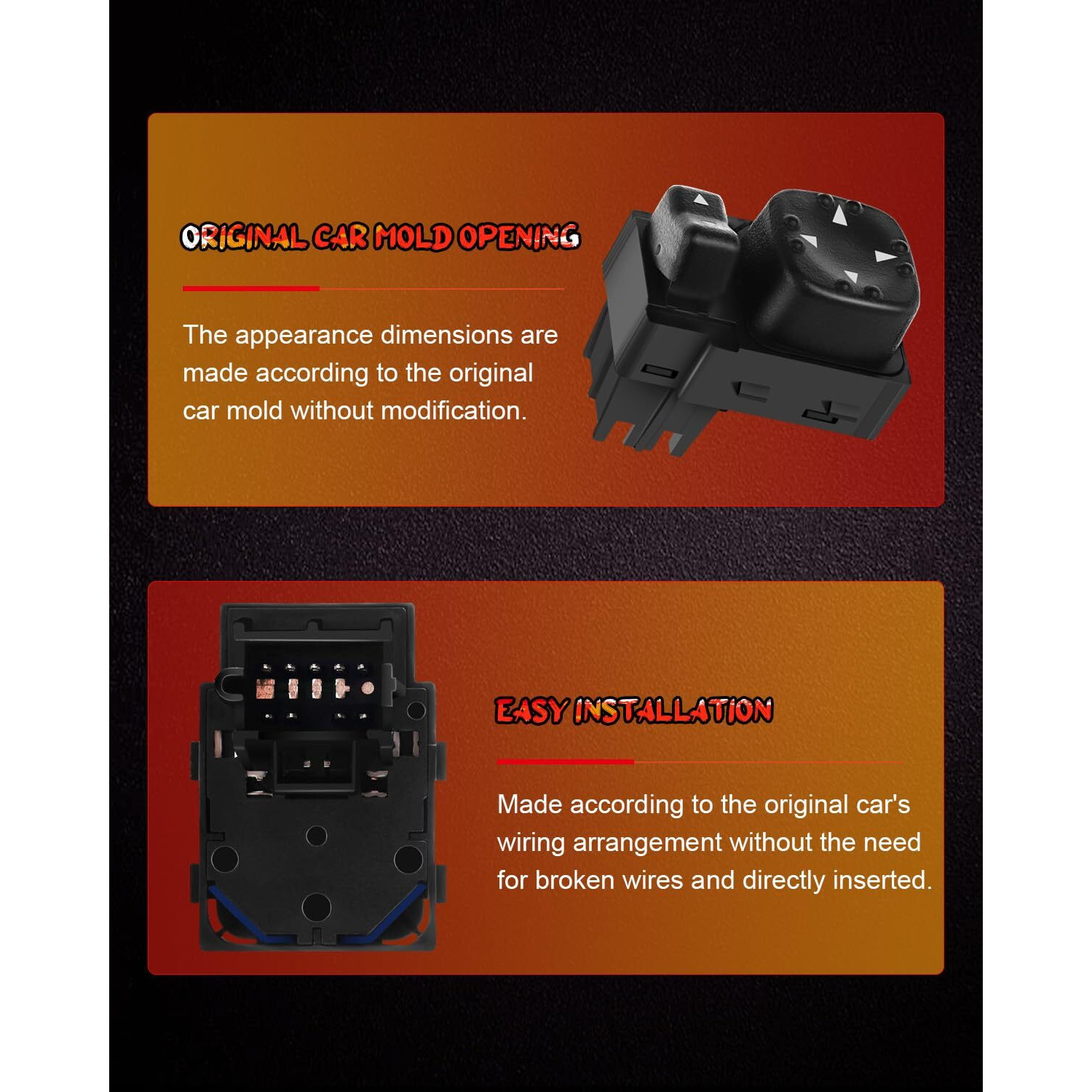 Power Mirror Switch Replacement Fits For 1500 2500 2000-2002 For Chevy Silverado 1500 1500Hd 2500 2500Hd 3500 For Suburban 1500 2500 2000-2002 For Gmc Sierra 1500 2500 2000-2002 For Gmc