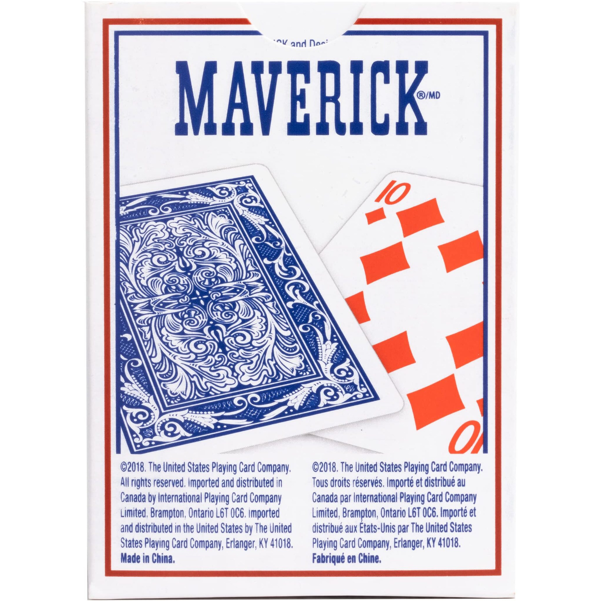Maverick Playing Cards, Standard Index, Red And Blue, 12 Pack