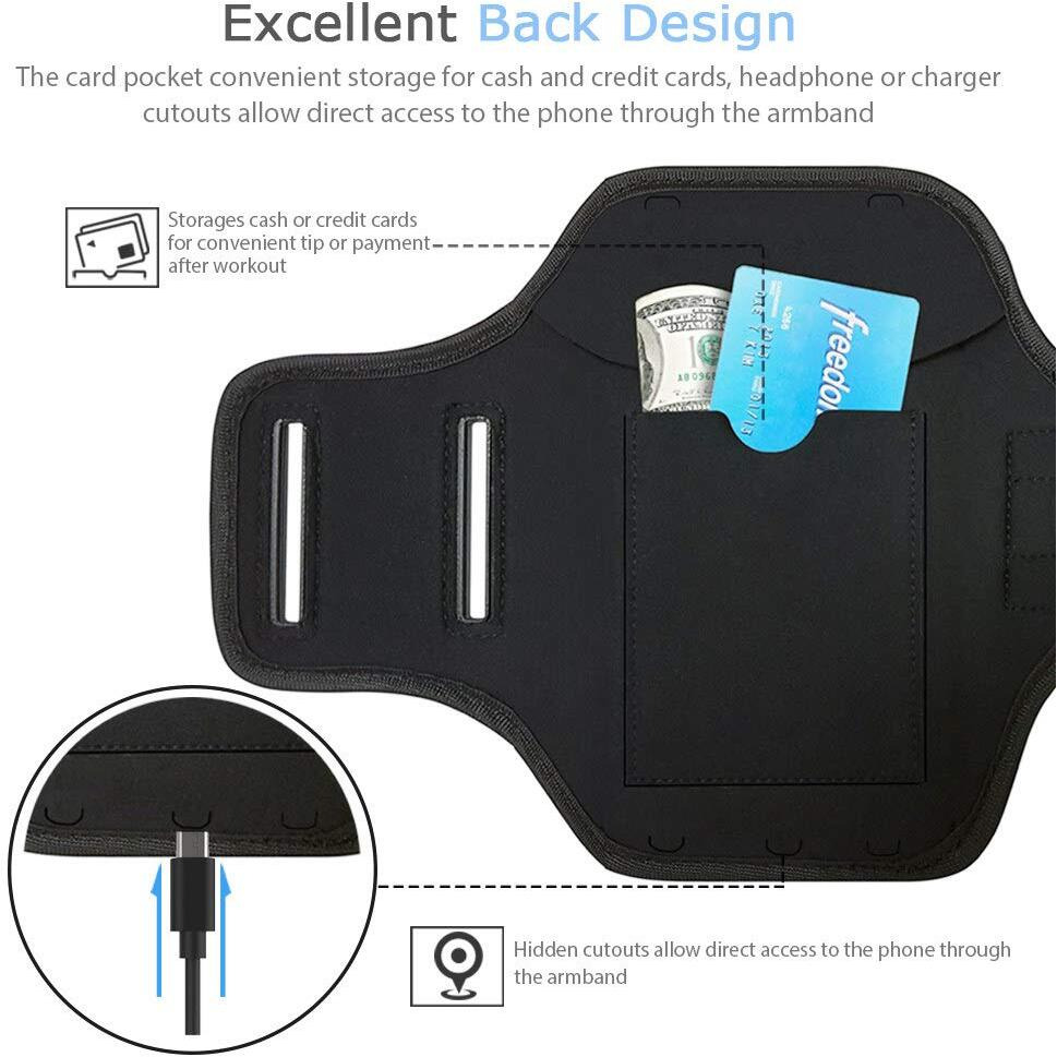 Galaxy S25 Ultra, S24 Ultra, S23 Ultra, S22 Ultra Armband, Jemache Gym Workouts Running Arm Band For Samsung Galaxy S20/S21/S22/S23/S24/S25 Ultra 5G (Black)