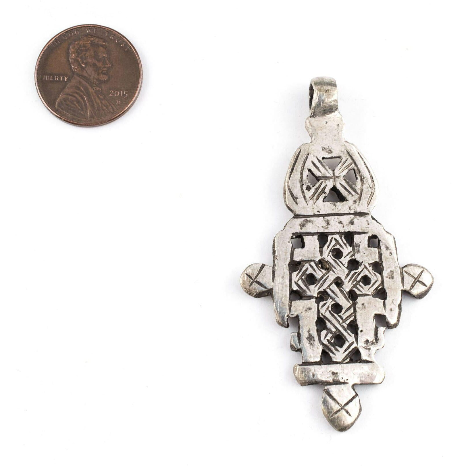 Silver Ethiopian Coptic Cross Pendant, African Abyssinian Design, Orthodox Christian Pendant For Jewelry, The Bead Chest