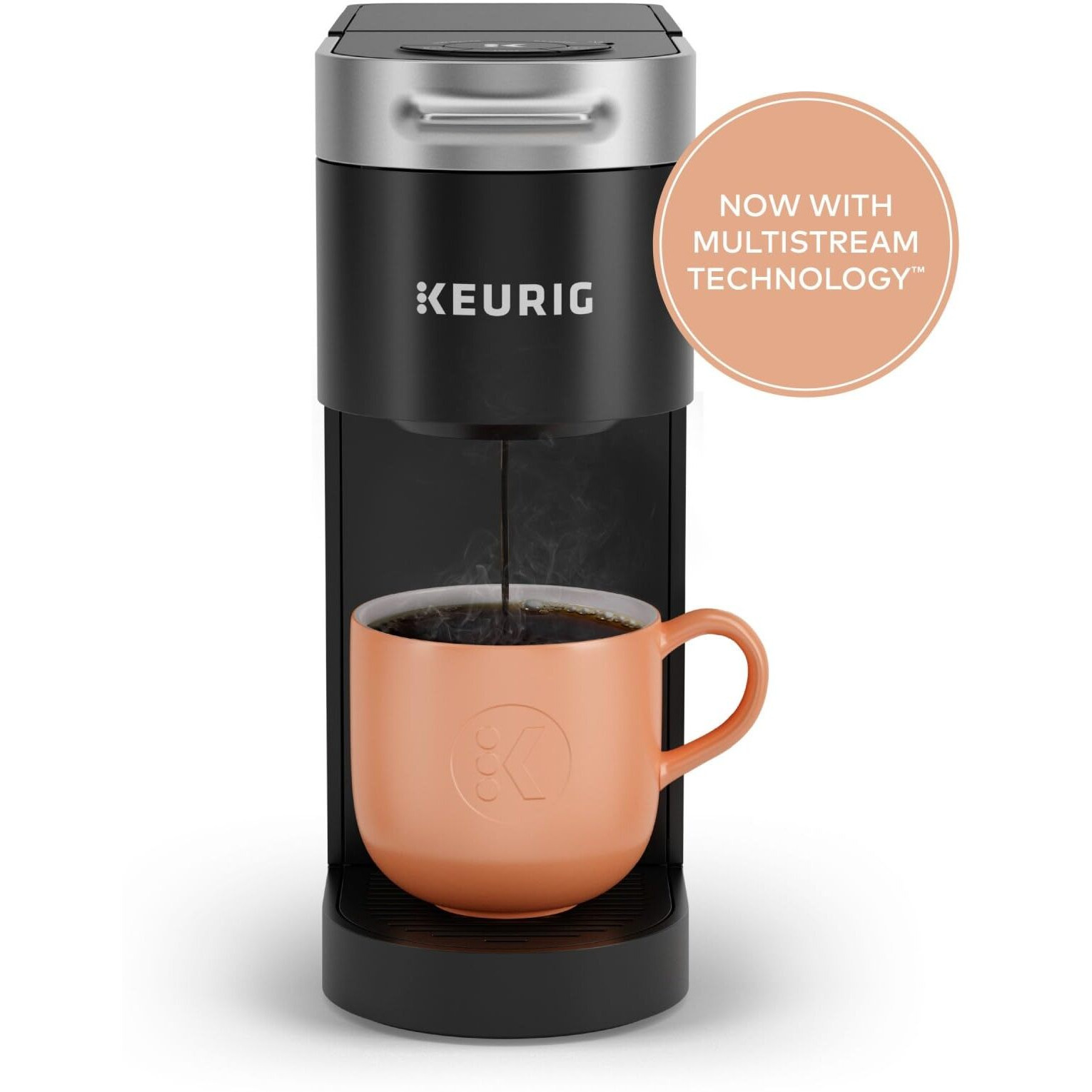 Keurig K-Slim Single Serve K-Cup Pod Coffee Maker, Multistream Technology, 3 Brew Sizes, Slim And Sleek Design, 46Oz Removable Reservoir, Black