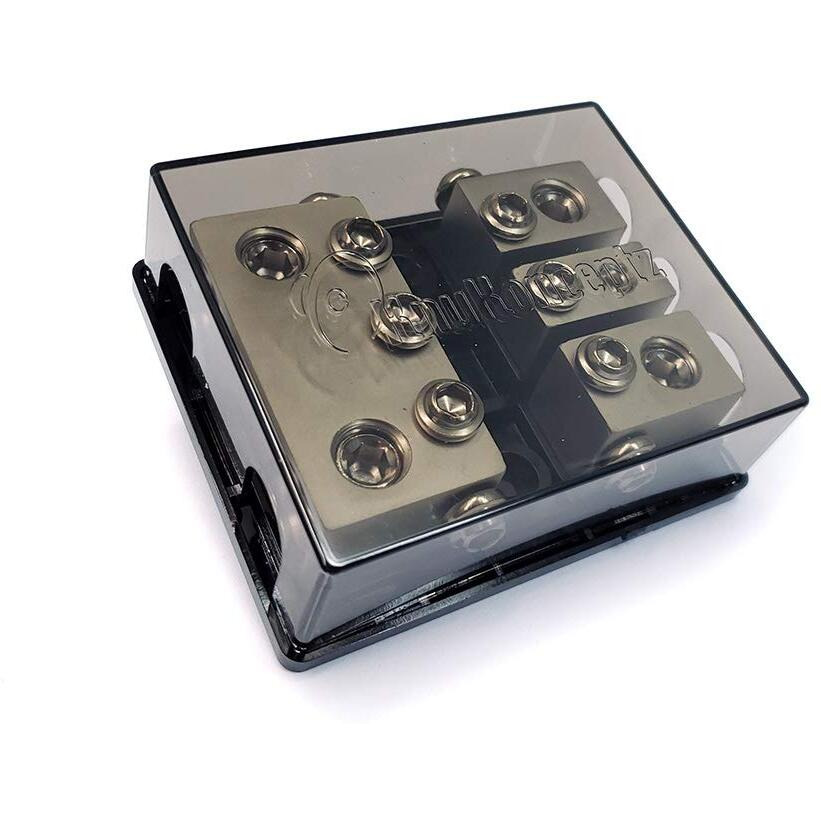 Knukonceptz Bassik High Current 3 Way 0 Gauge Fuse Distribution Block - 120 Amp