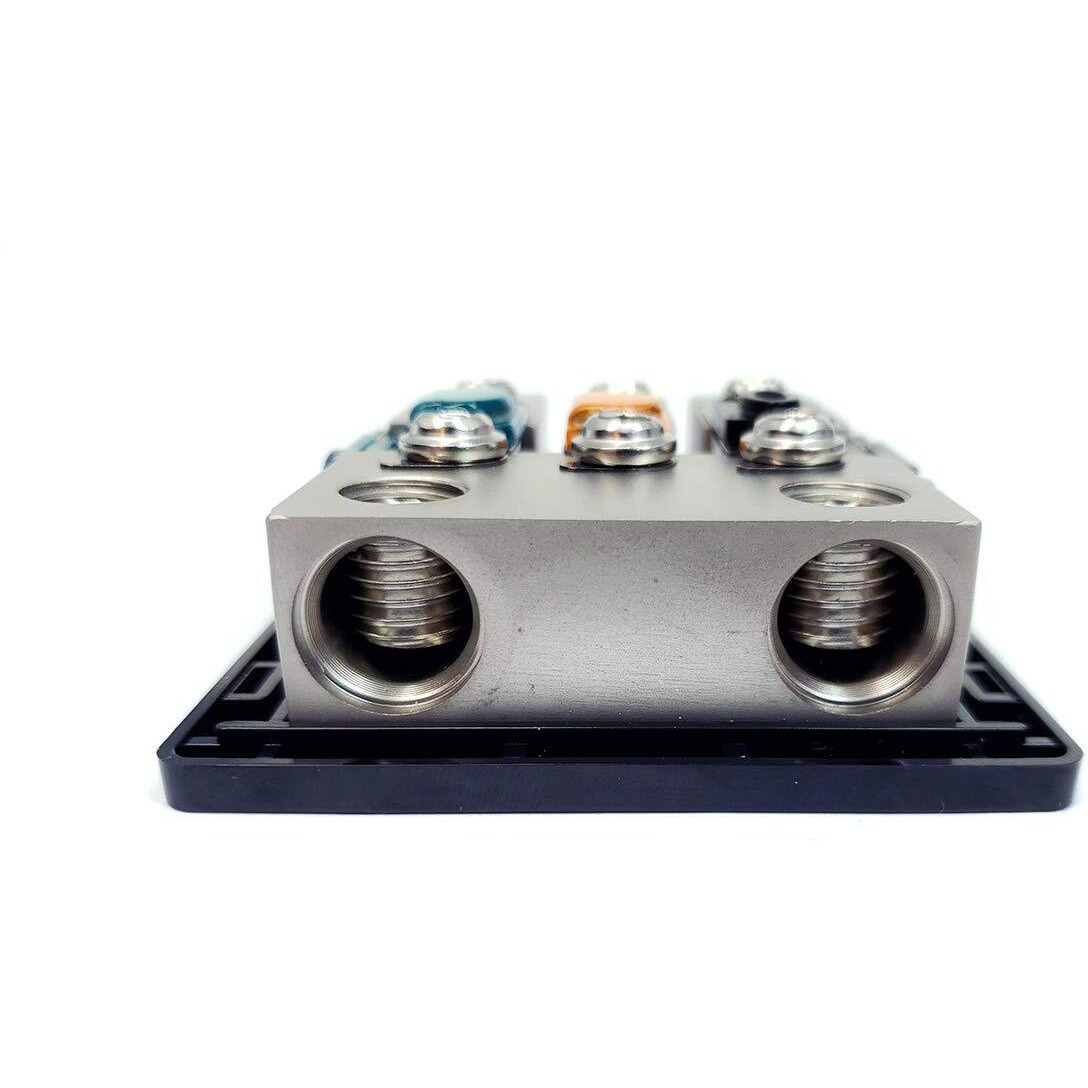 Knukonceptz Bassik High Current 3 Way 0 Gauge Fuse Distribution Block - 120 Amp