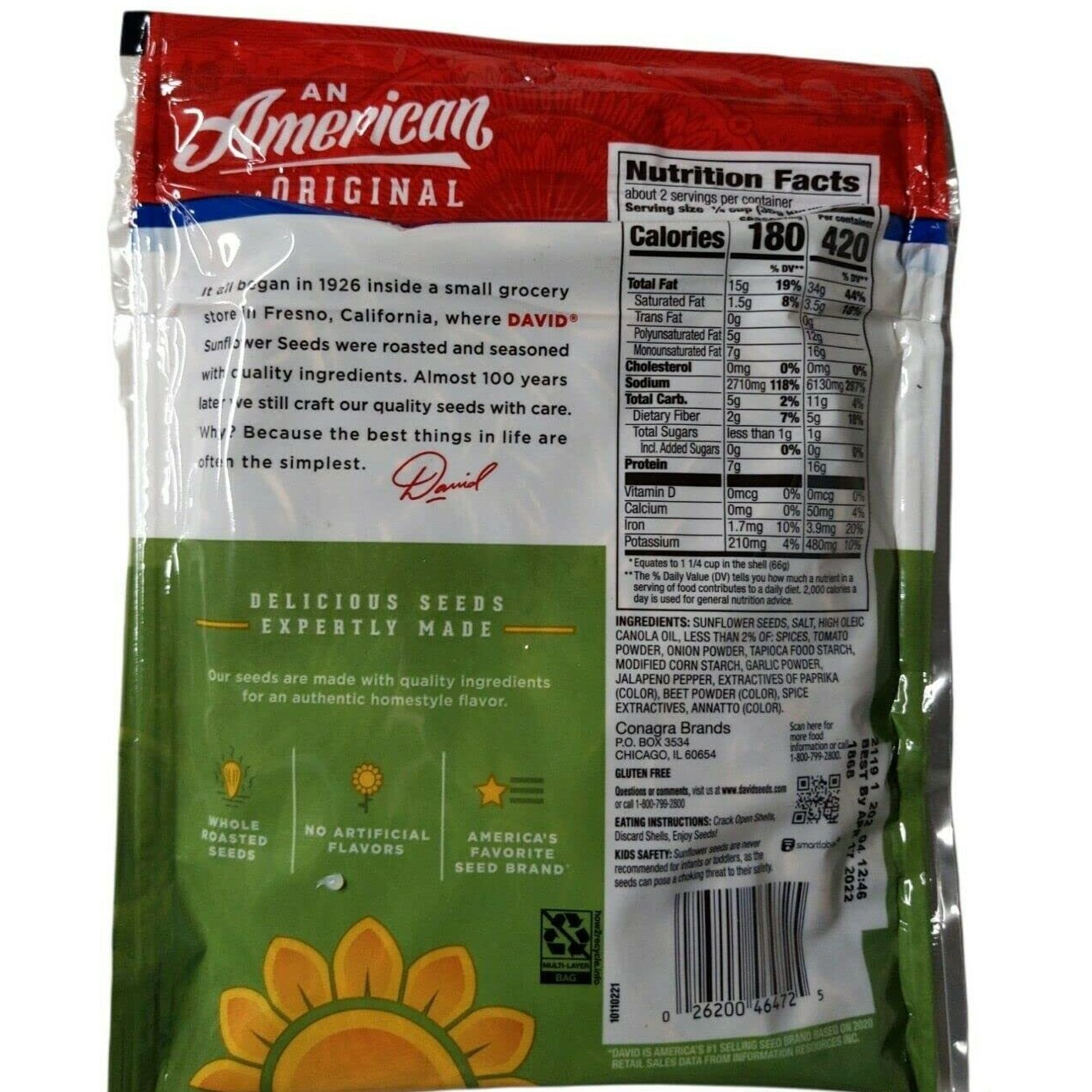 David's Sunflower Seeds Jalapeno, 5.25 Ounce (Pack Of 12)