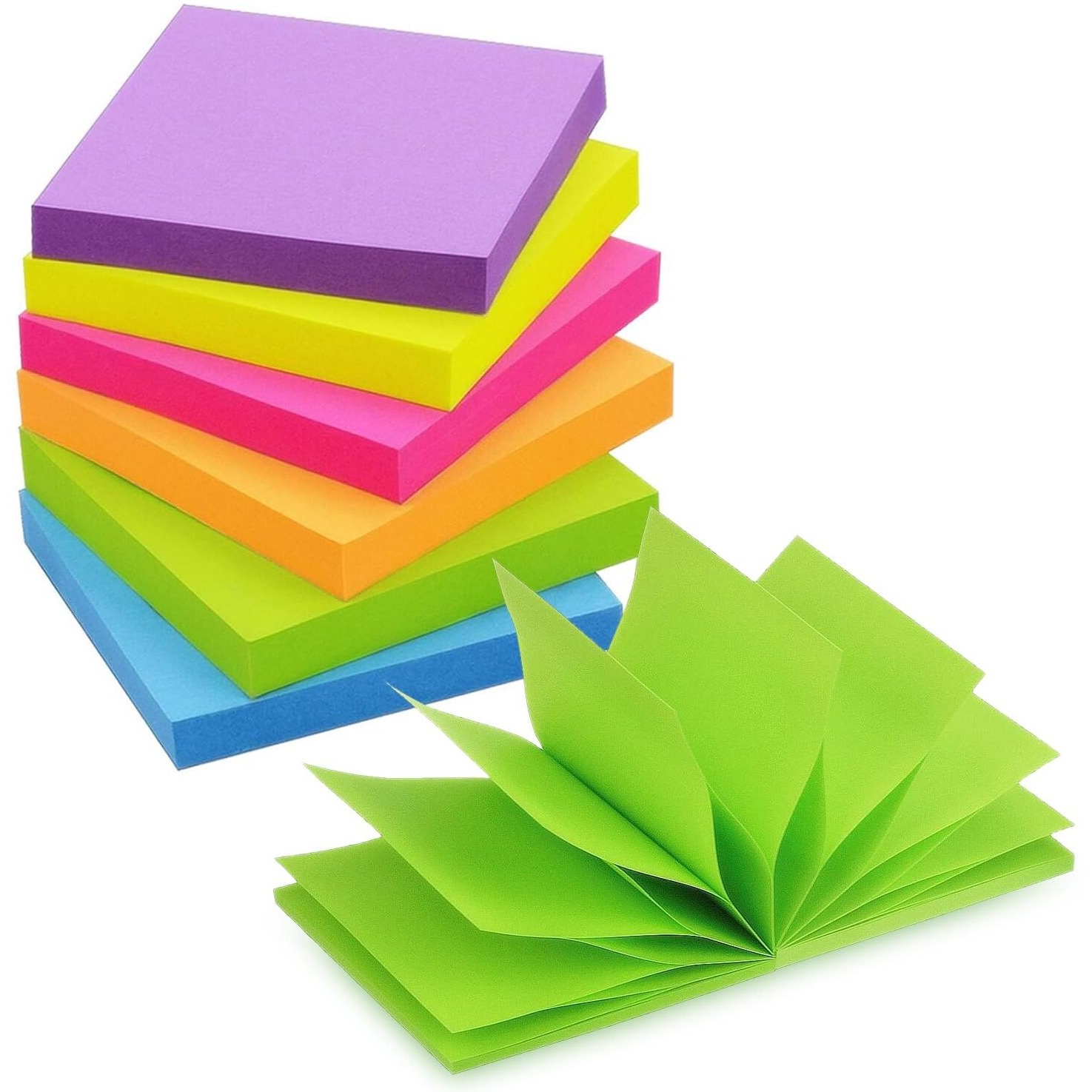 Pop Up Sticky Notes 3X3 Inch Bright Colors Self-Stick Pads 24 Pads/Pack 70 Sheets/Pad Total 1680 Sheets