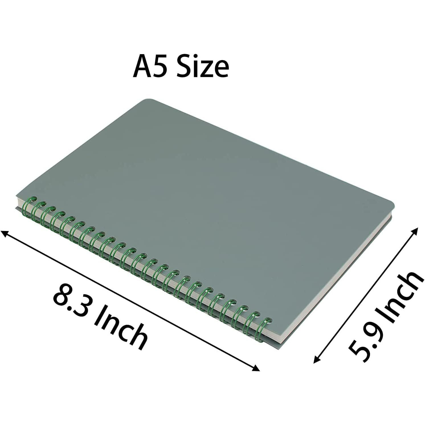 Yansanido Spiral Notebook, 4 Pcs 8.3 Inch X 5.9 Inch A5 Thick Plastic Hardcover 8Mm Ruled 4 Color 80 Sheets -160 Pages Journals For Study And Notes (Style 10-Wine Red,Brown,Green,Ivory, A5)