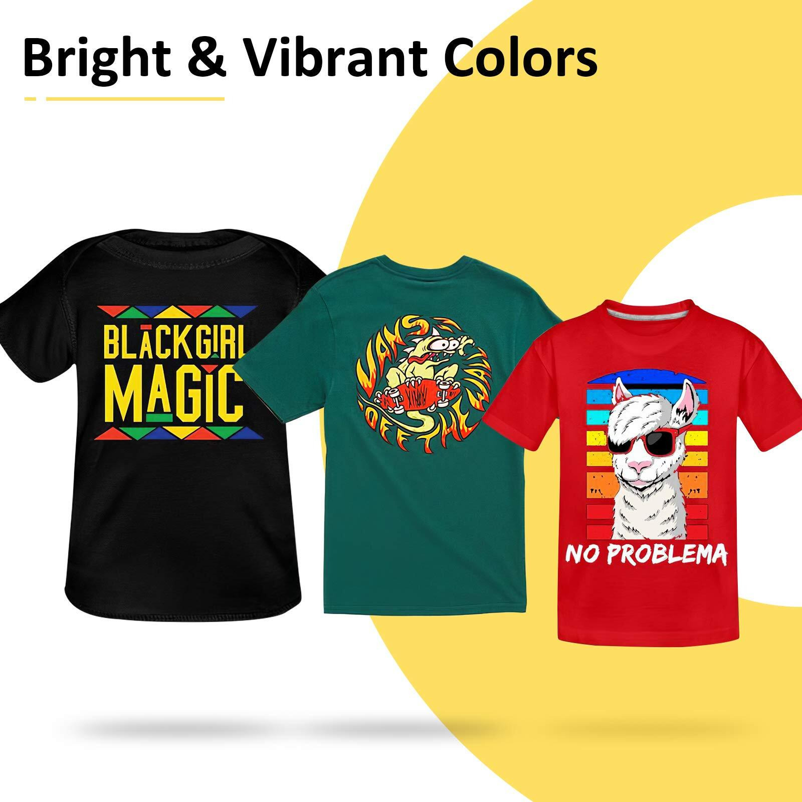 Htvront Heat Transfer Paper For T Shirts 20 Sheets, 8.5" X 11" Printable Heat Transfer Vinyl, Vivid Color & Durable Iron On Transfer Paper For Dark Fabric