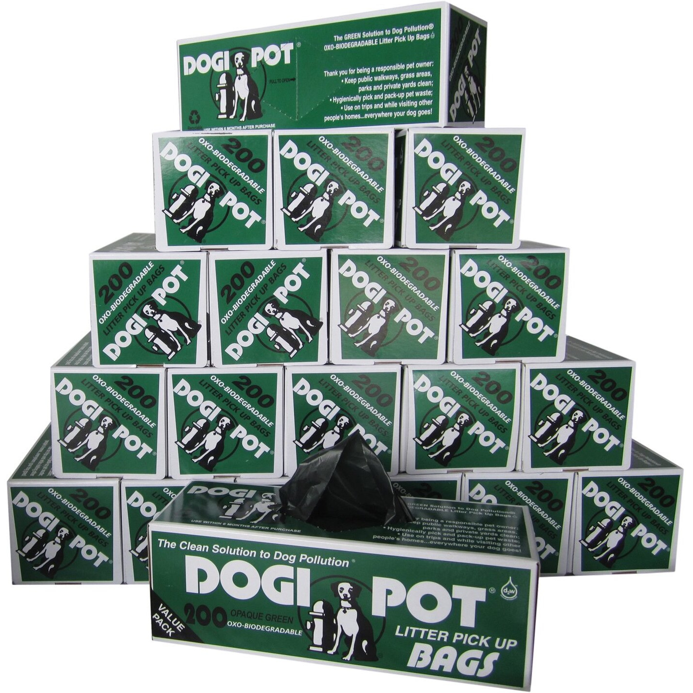Dogipot 1402-20 20 Roll Case, Litter Pick Up Bag Rolls, 200 Bags Per Roll (4000 Bags)