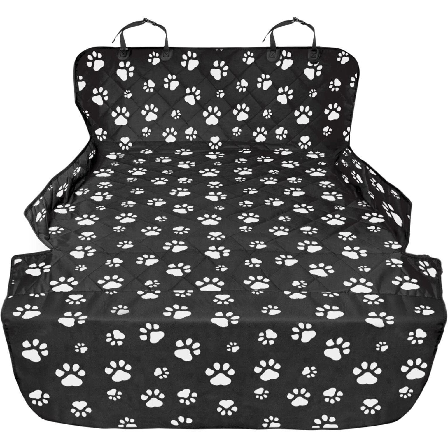 F-Color Suv Cargo Liner For Dogs, Water Resistant Pet Cargo Cover Dog Seat Cover Mat For Suvs Sedans Vans With Bumper Flap Protector, Non-Slip, Large Size Universal Fit, Paw Print