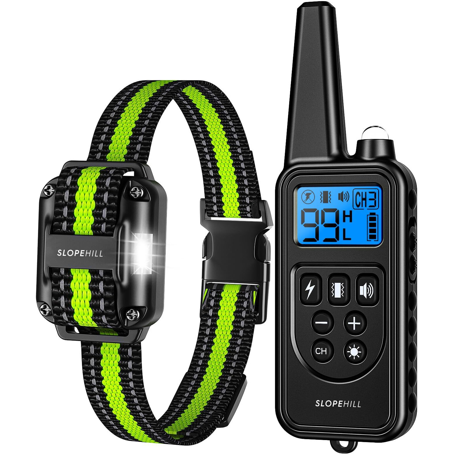 Dog Training Collar With 7 Training Modes, 2600Ft Remote Electronic Dog Shock Collar, Electric Shock Collar For Small Medium Large Dogs (Green)